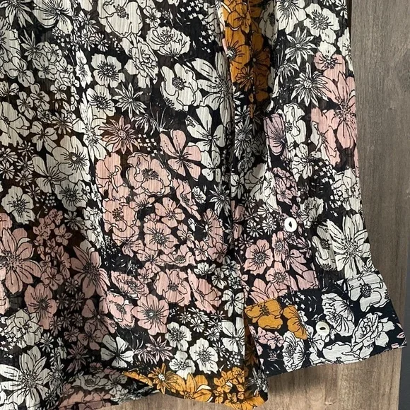 H&m Floral Button Sheer Long Sleeve Blouse Women’s Size 12 - Picture 15 of 15